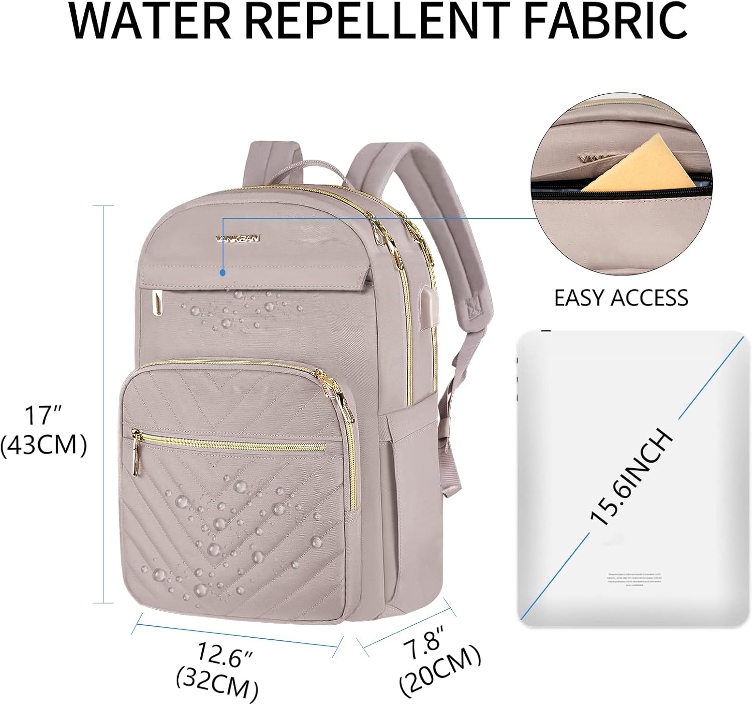 VANKEAN 15.6 Inch Laptop Backpack for Women
